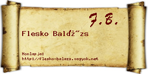 Flesko Balázs névjegykártya